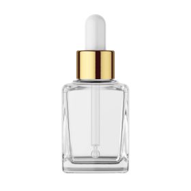 Clear Glass Bottle with Gold Dropper