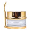 Gold Cap Cream Jar with Gold Spoon - 1 oz