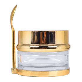 Gold Cap Cream Jar with Gold Spoon - 1 oz