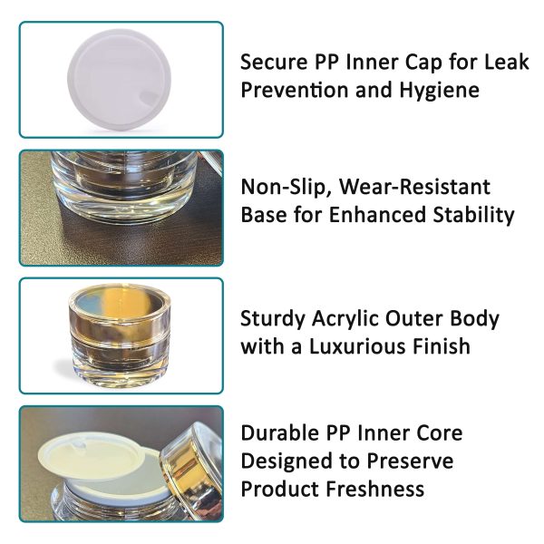 Golden Acrylic Jar with Lid