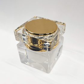 Acrylic Jar with Gold Accents