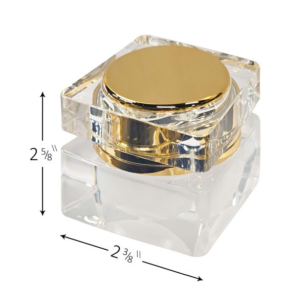 Acrylic Jar with Gold Accents