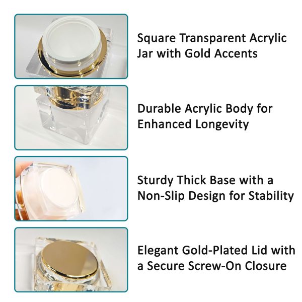 Acrylic Jar with Gold Accents